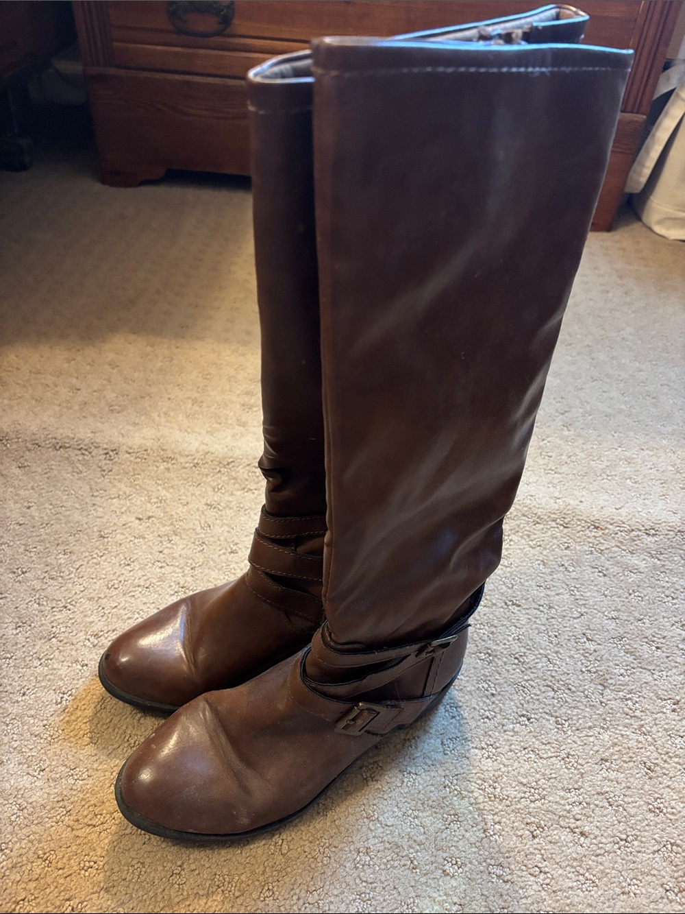 jcpenney Dark Brown Knee-High Heeled Riding Boots